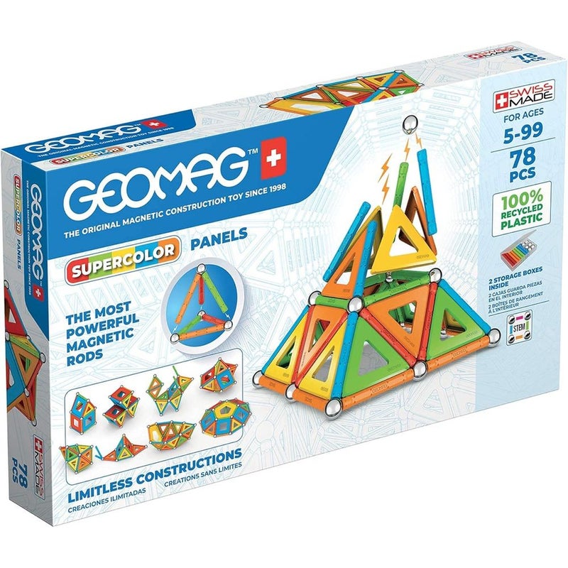 Geomag - Educational Supercolor Panels And Magnetic Rods 78 Pieces - 379 - Image 1